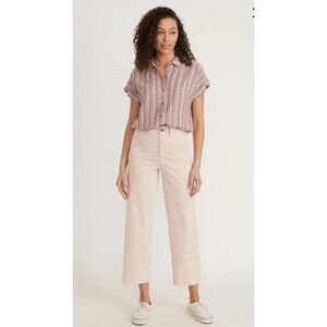 NWT Marine Layer Bridget Slim Wide Leg Crop Pant Peach Whip Size 4